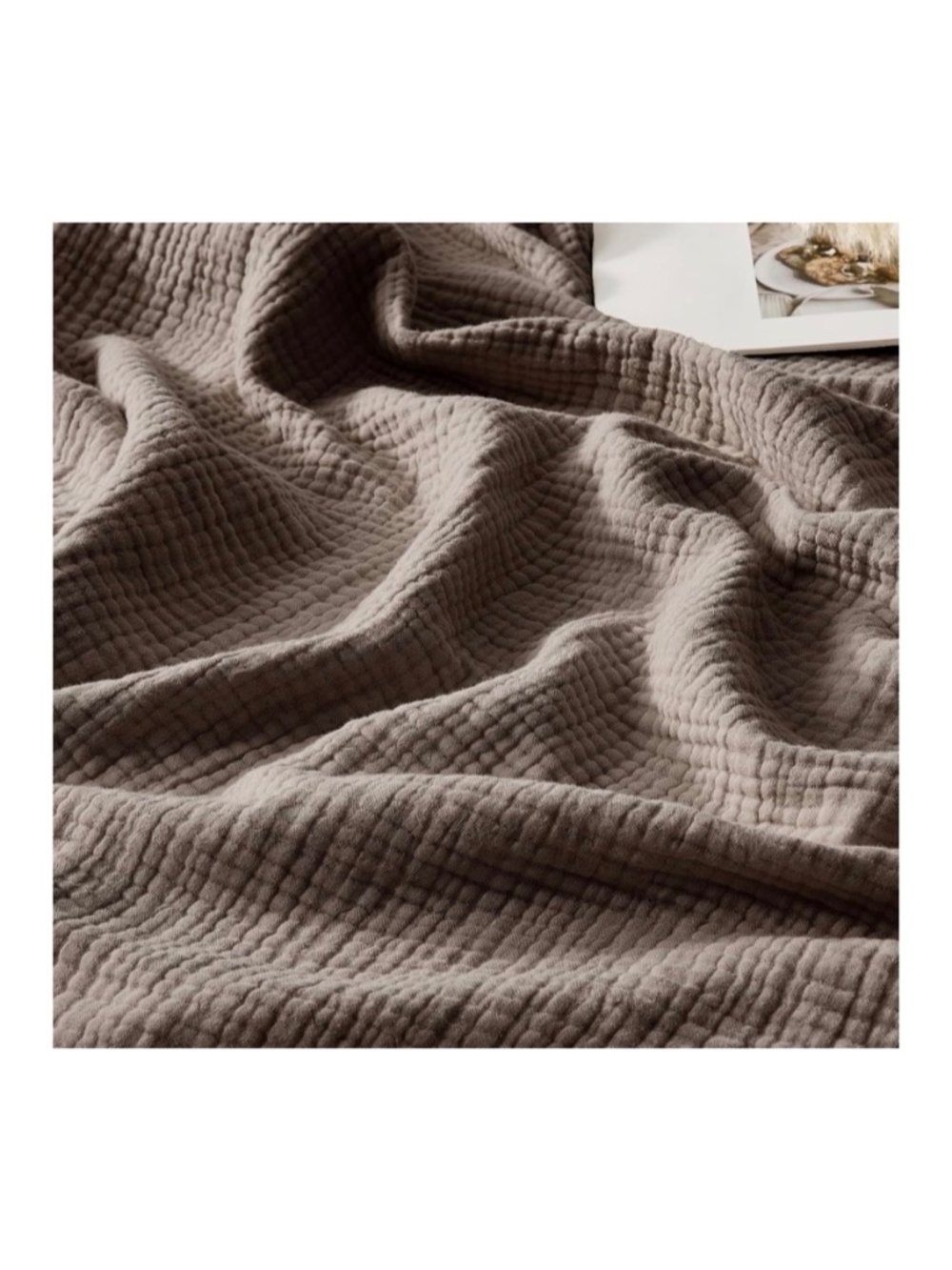 WDCOZY Muslin Throw Blanket 100% Cotton Blankets 4-Layer Breathable Lightweight